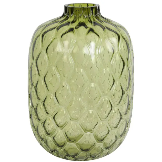 Light & Living Vaas Carino glas olijf groen