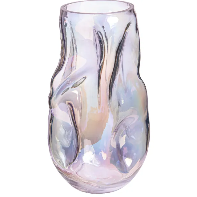 QUVIO Vaas ingedeukt - Glas - Parelmoer Transparant