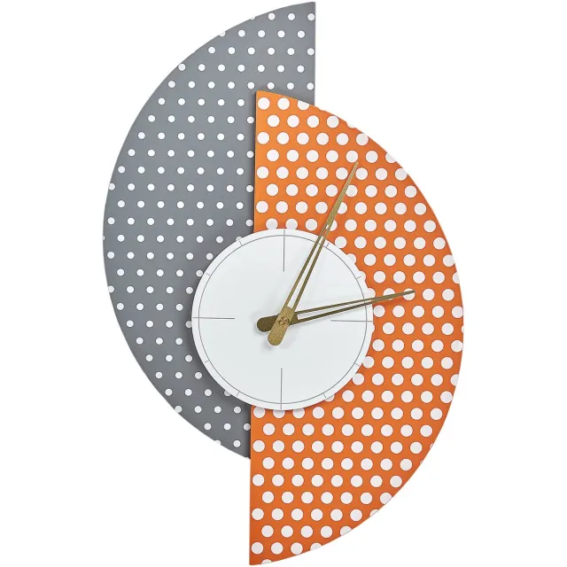 Beliani CHALAIS - Wandklok - Grijs/Oranje - MDF