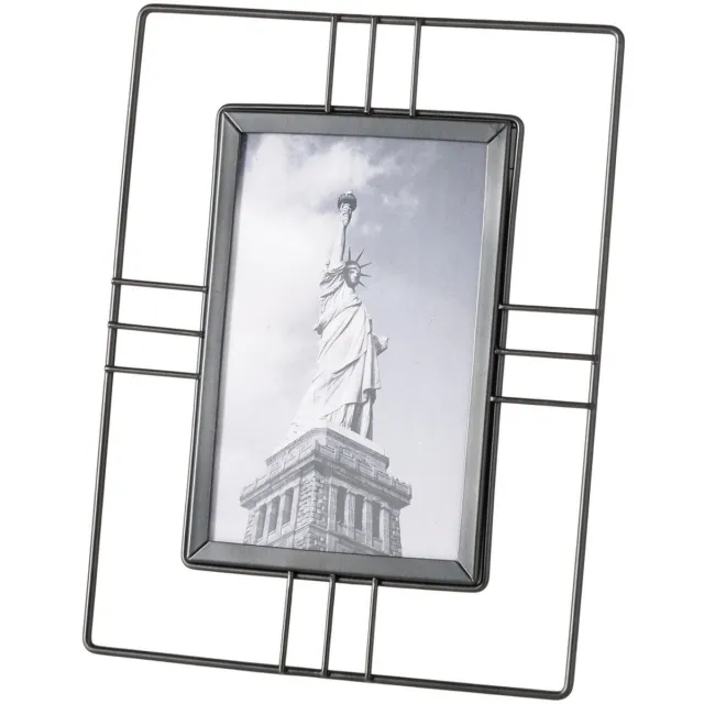 Boltze Fotolijst - Metaal - Zwart - voor foto's 10x15cm - 22x17x13cm Zwart metaal