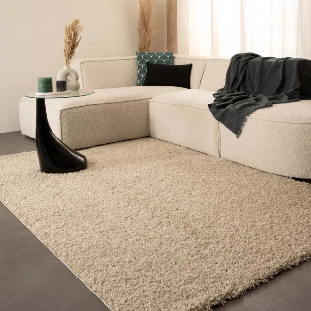 Tapeso Hoogpolig vloerkleed - Shaggy Trend champagne 300x400