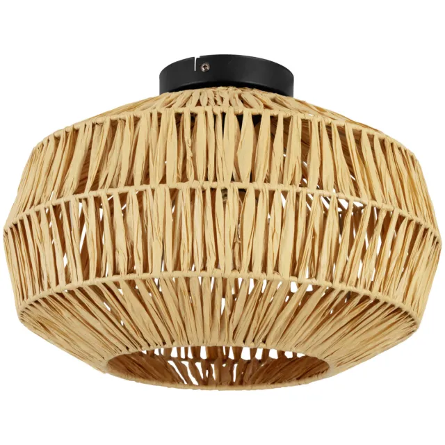 EGLO Sheldon Plafondlamp - E27 - Ø 38 cm - Bruin|Zwart - Papier Zwart;Lichtbruin;