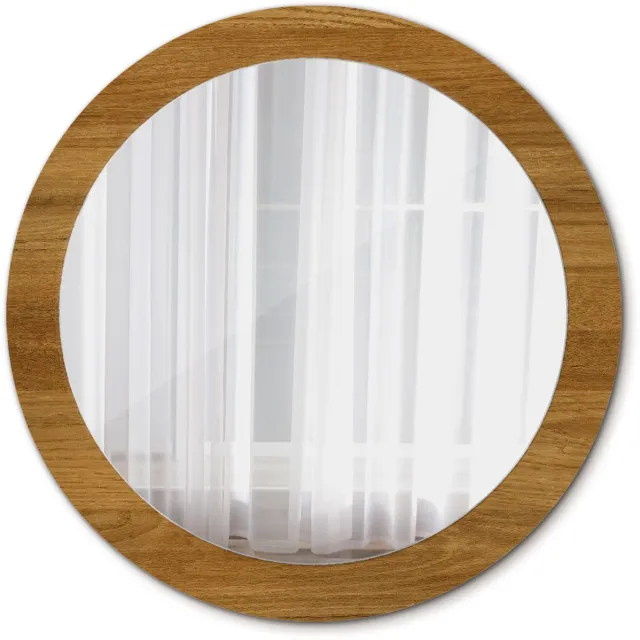 TULUP Spiegel - Ronde Spiegel - Spiegel op gehard Glas - Rustiek eiken - Diameter: 80 cm - Design Spiegel - Badkamerspiegel - Gangspiegel - Logeerkamer - Bruine - Stijlvol accent - Decoratief Spiegel - Eenvoudige installatie Bruin Rustiek eiken