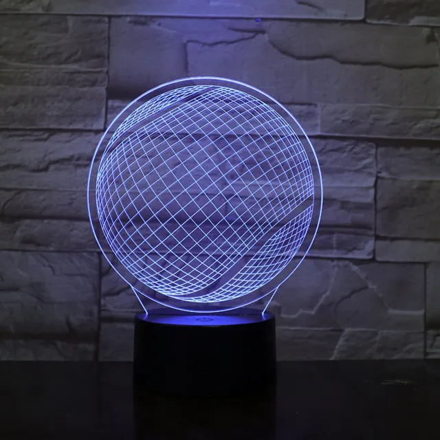 MC Living 3D Led Lamp Met Gravering - RGB 7 Kleuren - Honkbal