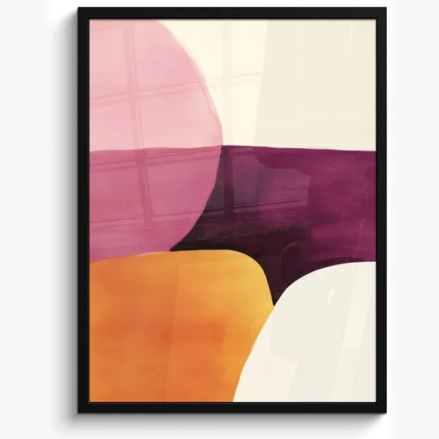 FrameYourWall Poster in lijst - Fotolijst 50x70 cm - Posters - Vormen - Abstract - Kleurrijk - Posterlijst zwart - Decoratie - Wanddecoratie woonkamer - Muurdecoratie slaapkamer