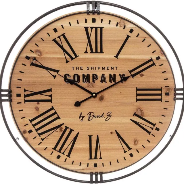Atmosphera Créateur d'intérieur® Retrodesign klok - MDF en metaal - Ø58cm Marron