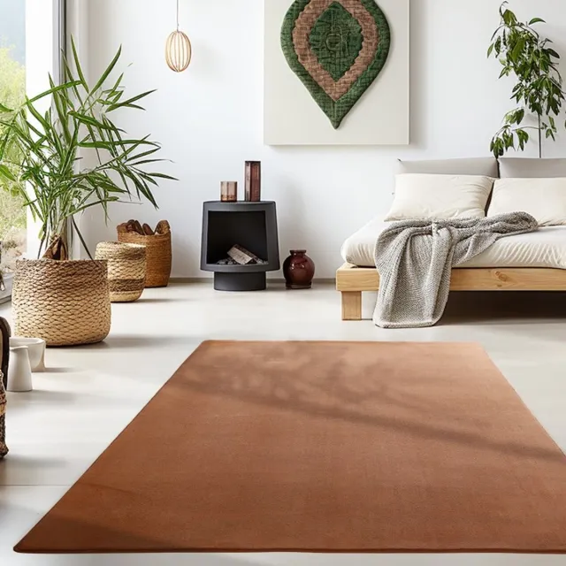 TapisTrend Designer tapijt Bruin 80x250 cm Binnenkleed, voor de woonkamer, comfortabel, natuurlijke uitstraling, geschikt voor dagelijks gebruik, wasbaar