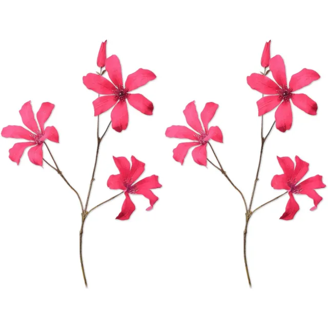 Viv! Home Luxuries Clematis - 2 stuks - kunstbloem - roze - 73cm