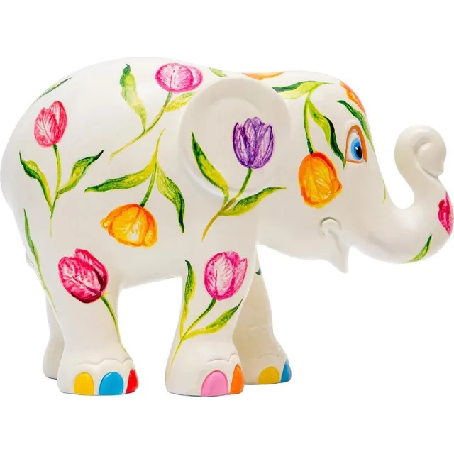 Elephant Parade Tulip Melody 10 cm Elephant parade Handgemaakt Olifantenstandbeeld Multi