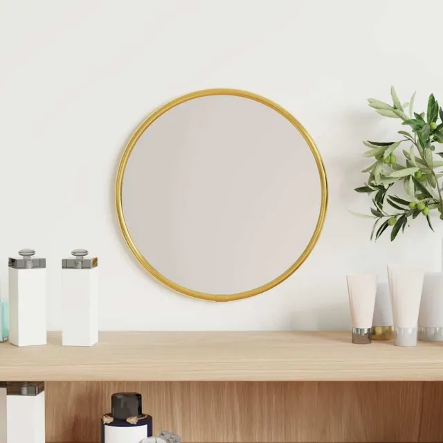 vidaXL Wandspiegel rond Ø20 cm goudkleurig