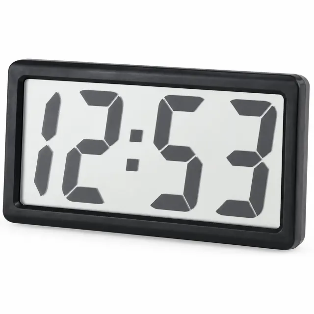 SWGOTA Digitale klok - magnetische bevestiging en LCD-tijdweergave - stil, op batterijen - zwart, 11 mm dik