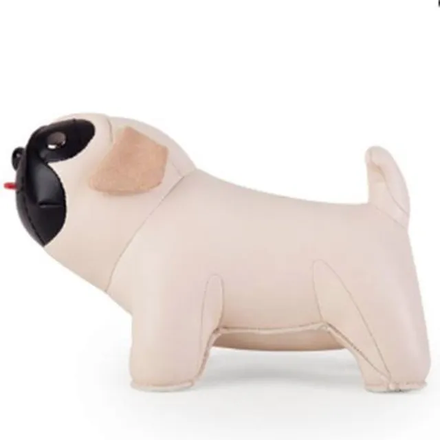Zuny boekensteun pug black/white beige en zwart