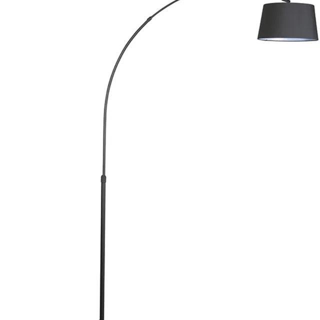 QAZQA Arc Eco 1 Staande Booglamp - 1 Lichts - 120 cm - Zwart