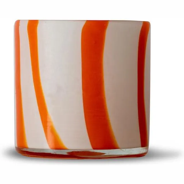 ByOn Waxinelichthouder Calore Curve Xs (Oranje/Wit