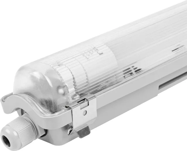 LEDVION LED Armatuur 120CM Clips - IP65 - Excl. LED Buis Grijs