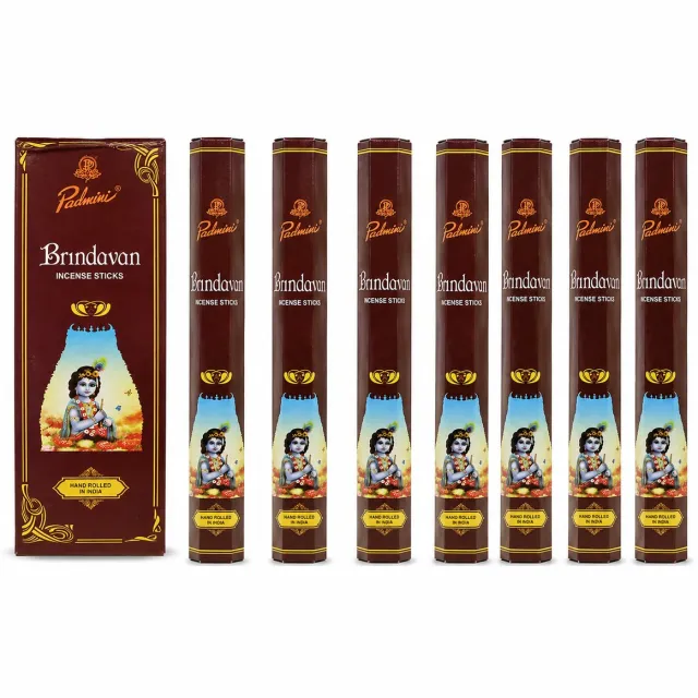 Padmini brindavan wierook - sandelhout wierookstokjes - india wierook - doos 6 stuks - hexa - 6x 20 stokjes