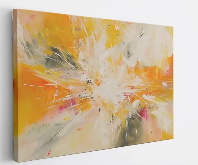 Saammp Canvas Schilderij - Kleurrijk - Explosie verfspetters - Abstracte kunst - 40x30 - Foto op canvas - Wanddecoratie - Muurdecoratie Woonkamer - Kantoor Decoratie Multicolor