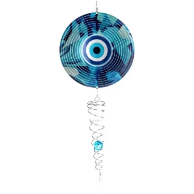 Spin Art/Cooking Vinyl Windspinner, Spin Art, Evil Eye Charm/Boze oog talisman Artist Crystal Tail, ACTEVE Multicolor