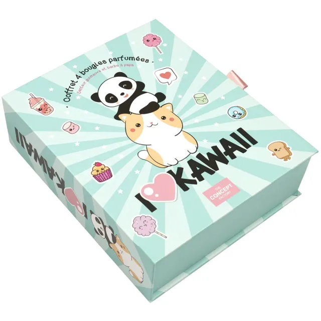 WDMT Kawaii Geurkaarsen Cadeauset – 4 Stuks – In Glas – Zoete Geuren – Decoratieve Kaarsen in Geschenkverpakking Roze