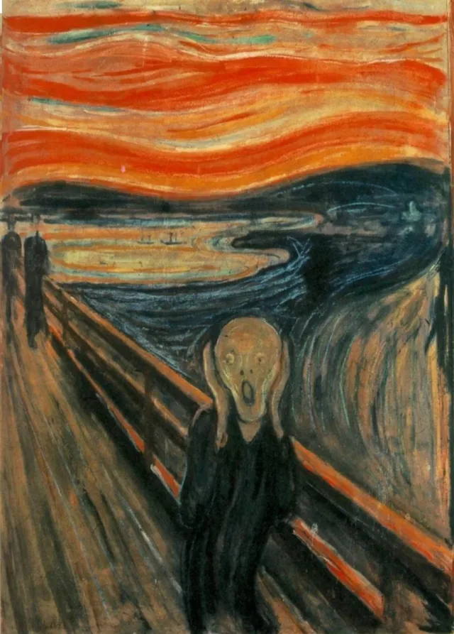 Esque Poster De Schreeuw - Schilderij Edvard Munch - Expressionisme - 70x50 cm Multicolor