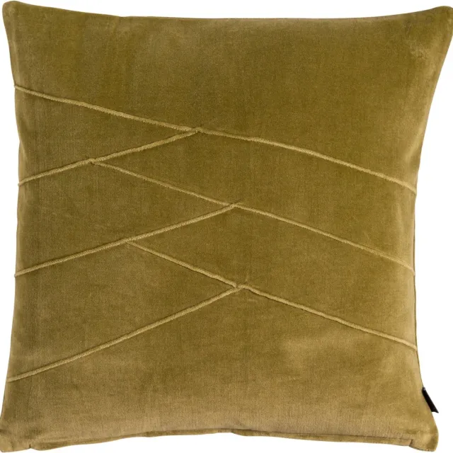 Linen & More Uneven Pintuck Dark Khaki Kussen -45 X 45