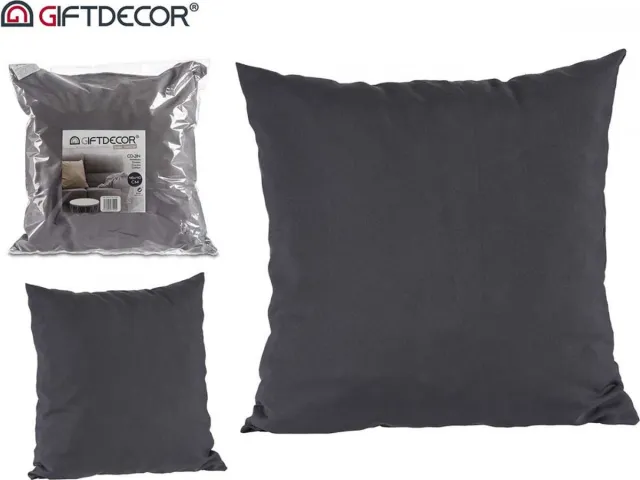 Giftdecor voordeel set 2 sierkussens incl vulling - 40*40cm - donkergrijs