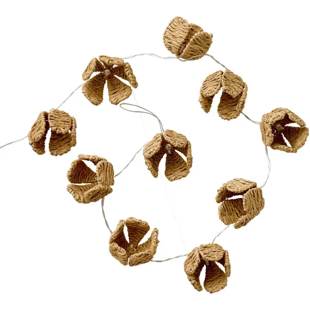 vertbaudet Lichtslinger van gevlochten rotan met bloemen