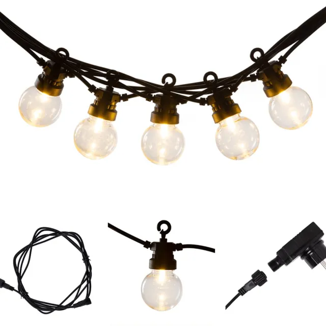 LEDR Regular Patio Lights Round Bulbs - buitenverlichting - sfeerverlichting - verlengbaar - 10 lampjes