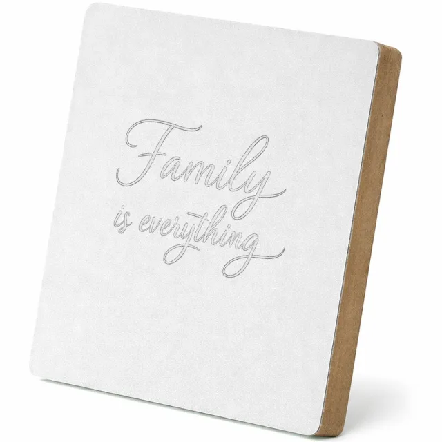 Mr Cadeautjes MDF staande fotolijst 15,2 x 15,2 - design Persoonlijke liefdevolle titel in een rustige, minimalistisc | cadeau Wit