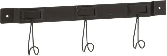 J-Line Kapstok 3 Haken Metaal Zwart Small
