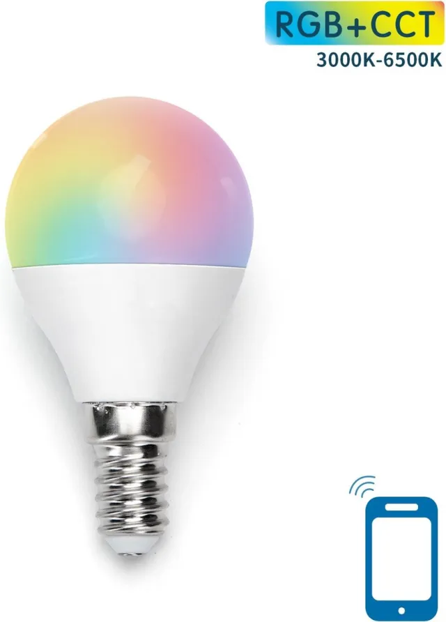 Aigostar LED kogellamp E14 WiFi - 7W (=42W) - RGB+CCT 3000-6500K - slimme lamp