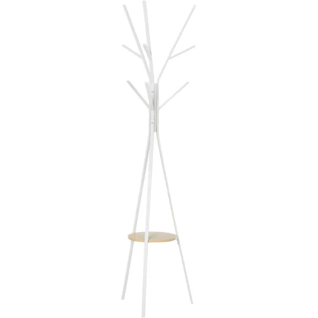 Lunpog Garderobe met plank en 8 haken - moderne kledingkast voor kleding - hoeden - jashanger - wit Weiß