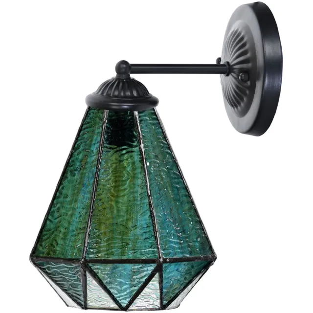 Coloured by Art Tiffany wandlamp zwart met Arata Green - Art Deco Trade Groen