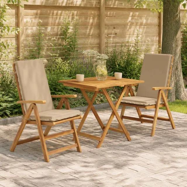 vidaXL Kussen voor stoel met hoge rug GEMERT 2 st 100% Polyester Zand Grijs