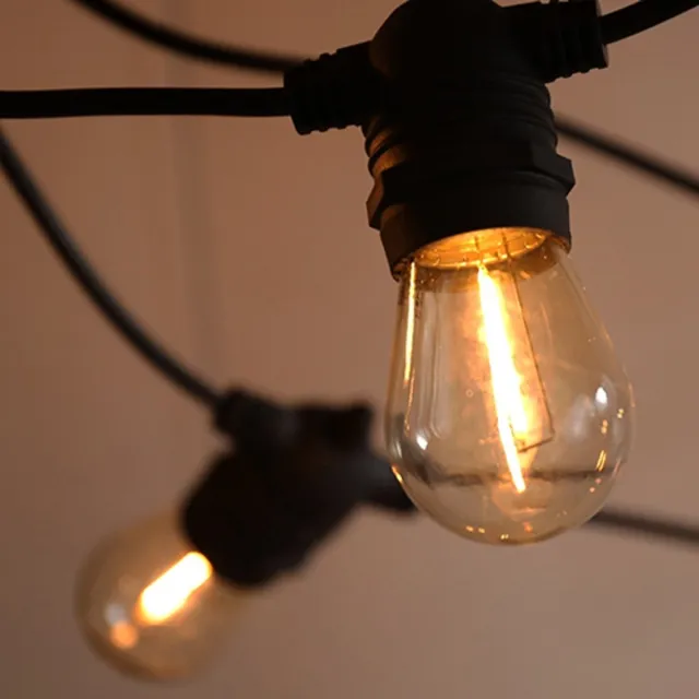 Fonkel 10m Arena Eco Prikkabel – Vaste lampen – Warm Wit 2700K Lampjesslinger - Lichtsnoer - Sfeerverlichting Buiten en Binnen - Feestverlichting