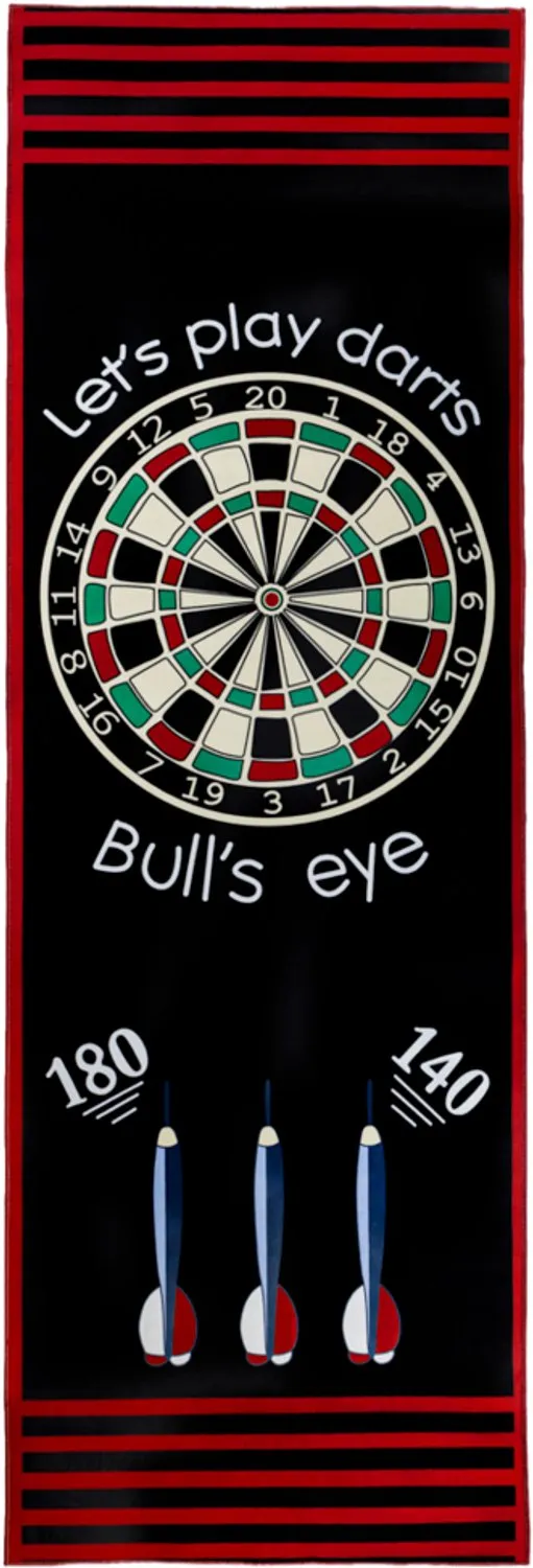 Hamat Speelkleed Darts Black 79 x 237 cm - Dartmat - Speelmat - Vloerkleed - Polyester - Antislip Veelkleurig