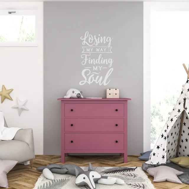 MC Living Muursticker - Losing My Way Finding My Soul - 46,4 x 72,8 - Licht Grijs