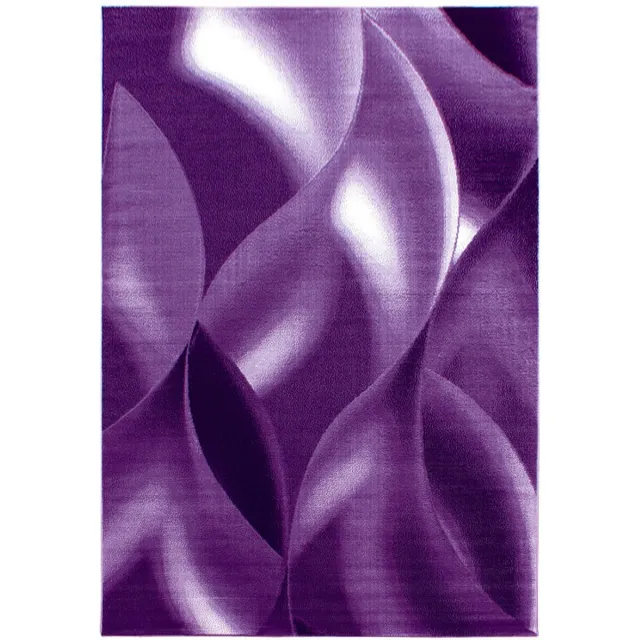 Tapijtenmagazijn Plus Vloerkleed – Lila – Golvend 3D Design – Laagpolig Paars