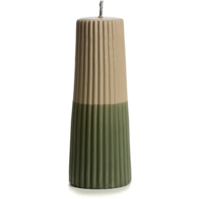 Rustik Lys Outdoor Pilaarkaars Grooved Forest Green