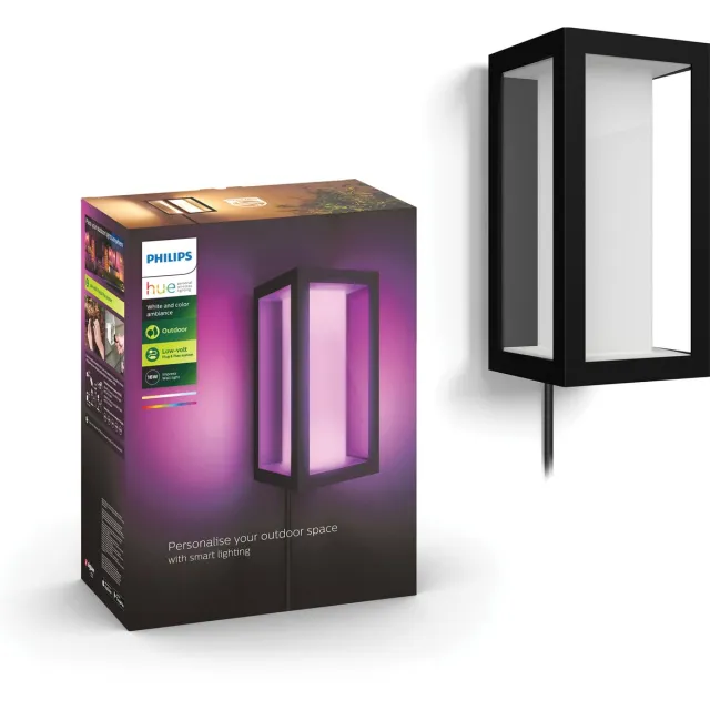 Philips Hue Impress muurlamp - wit en gekleurd licht - zwart - LowVolt