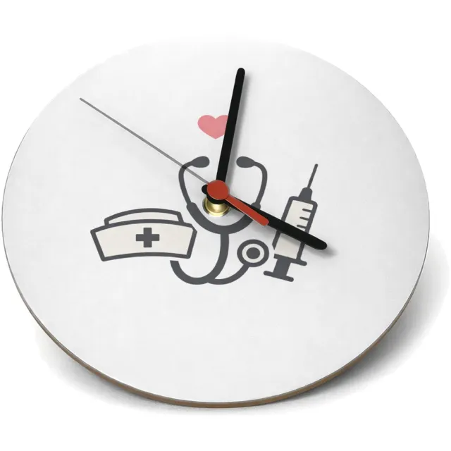Mr Cadeautjes Klok rond Ø 19 - design Minimalistische waarderingsprint voor een andere zorg- of on | cadeau Wit