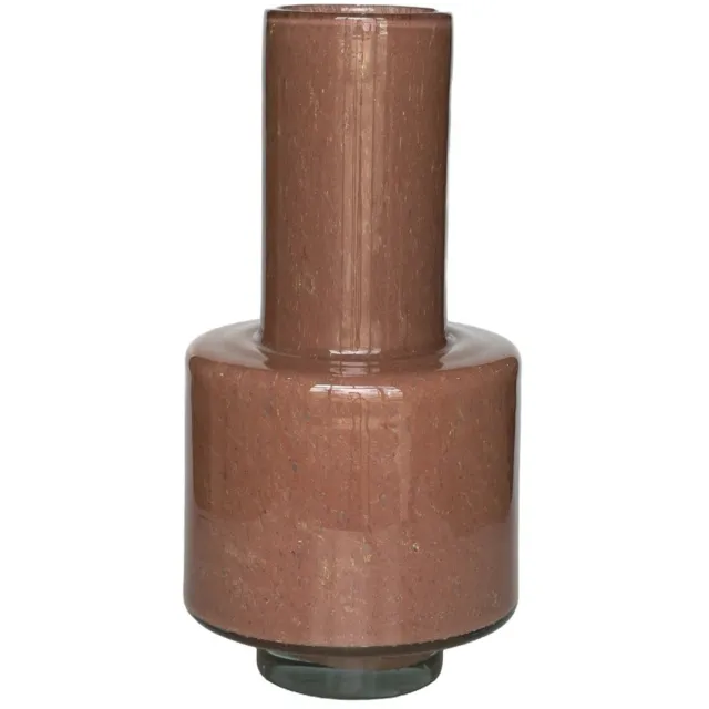 Vase The World Vaas Volta Elite | Shiny Brown - Taupe | Mondgeblazen glas | Ø19 x H36 cm
