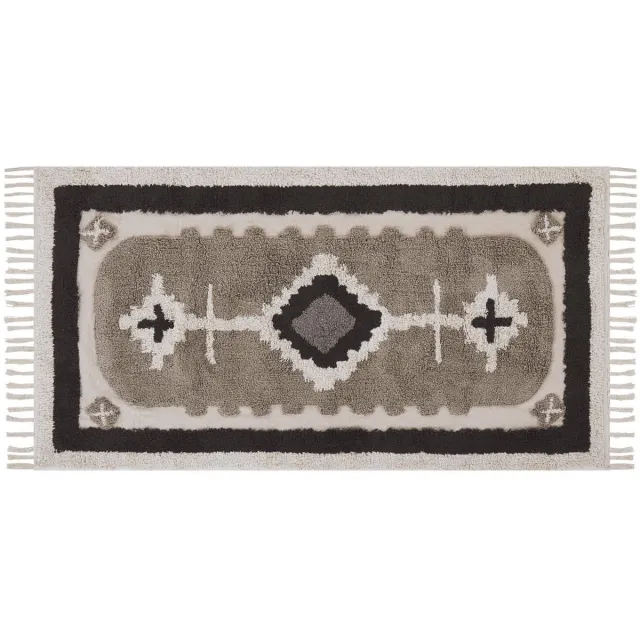 Beliani GEYVE - Laagpolig vloerkleed - Beige - 80 x 150 cm - Katoen