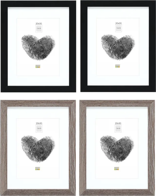 Deknudt Frames fotowand S66KMP 11 - 4 fotokaders - foto 13x18/20x30 cm zwart