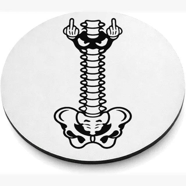 Mr Cadeautjes MDF magnetische fotolijst rond Ø 9,5 - design Humoristische lichaamsgrap met een andere verticale anatomis | cadeau Wit