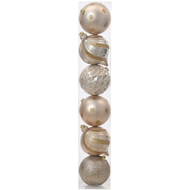 Decoris Kerstballen polystyreen parel mix - 6 stuks (ø15 cm)