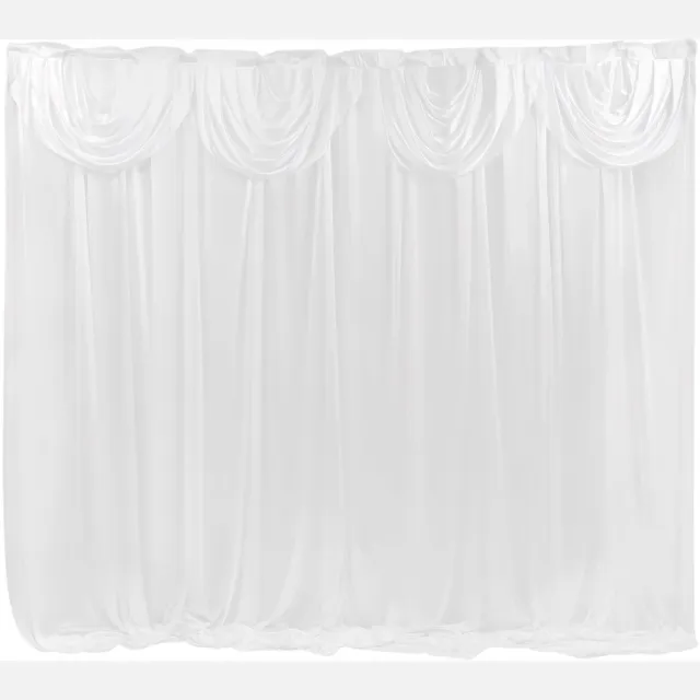 Happiq Witte Vitrage Gordijnen 118,11 Inch Lang – Decoratieve Gordijnen voor Woonkamer, Slaapkamer en Bruiloftdecoratie – Wit