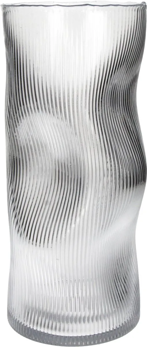 HD Collection Vaas Stripe Glas 14x14x30cm Clear