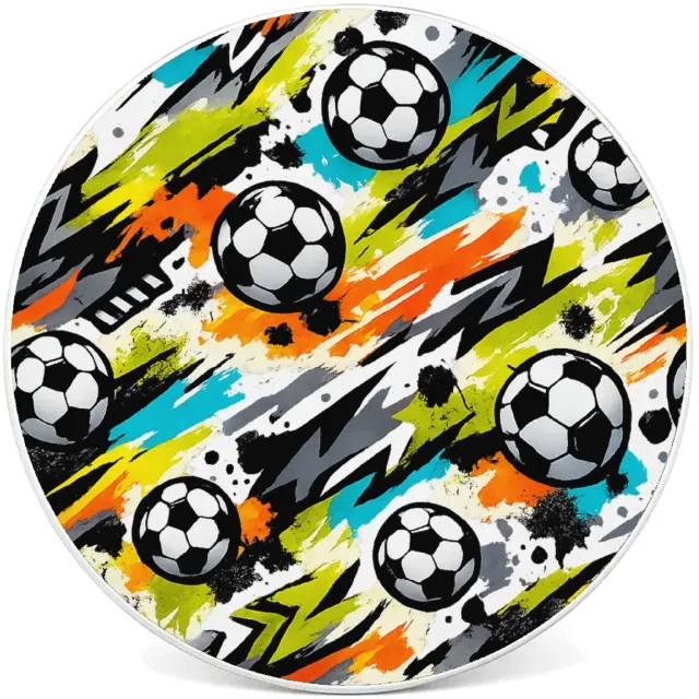 Mr Cadeautjes Tegel rond Ø 20 cm - design Neon basketbal-energieprint met dynamische beweging en score | cadeau Wit