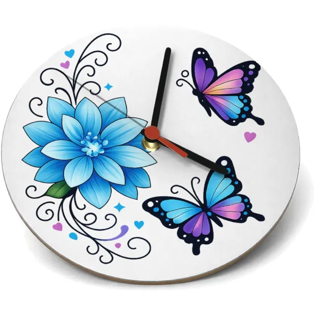 Mr Cadeautjes Klok rond Ø 19 - design Een warme, verticale quote-compositie met zachte botanische | cadeau Wit
